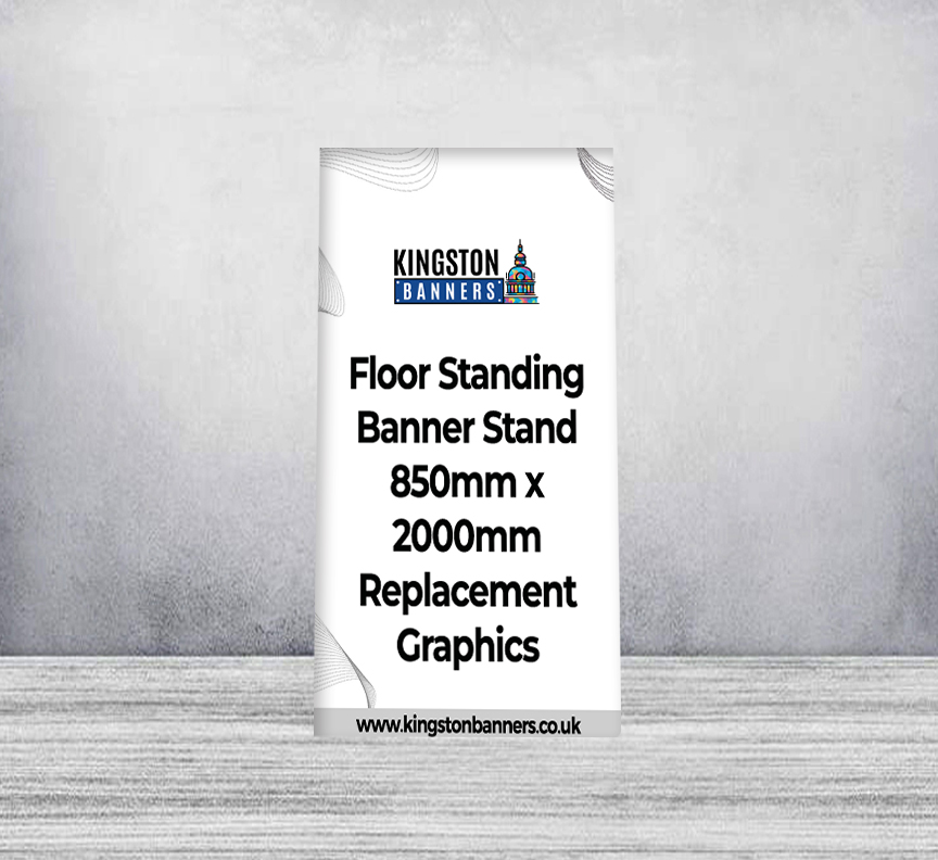 Floor Standing Banner Stand 850mm x 2000mm Replacement Graphics