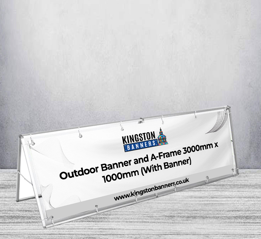 Outdoor Banner and A-Frame 3000mm x 1000mm (With Banner)