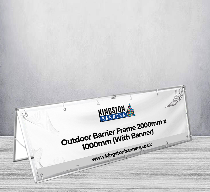 Outdoor Barrier Frame 2000mm x 1000mm (With Banner)