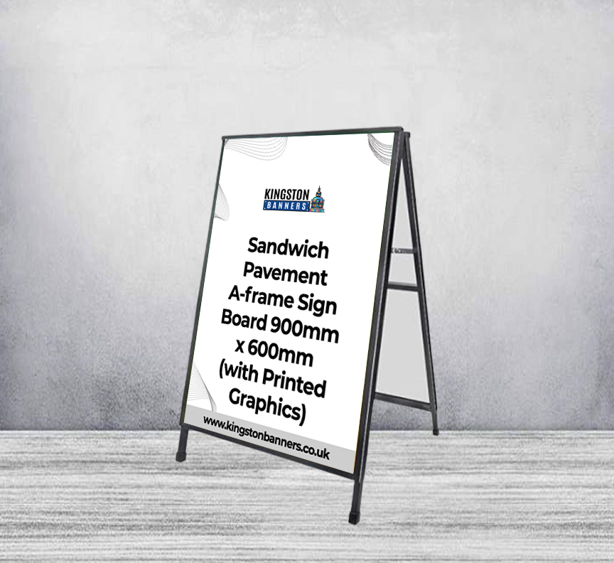 Sandwich Pavement A-frame Sign Board 900mm x 600mm (with Printed Poster)