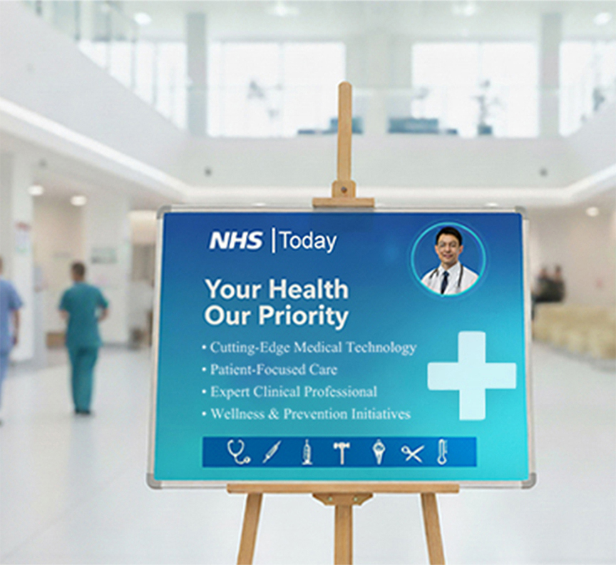 Healthcare Easel With Printed Sign