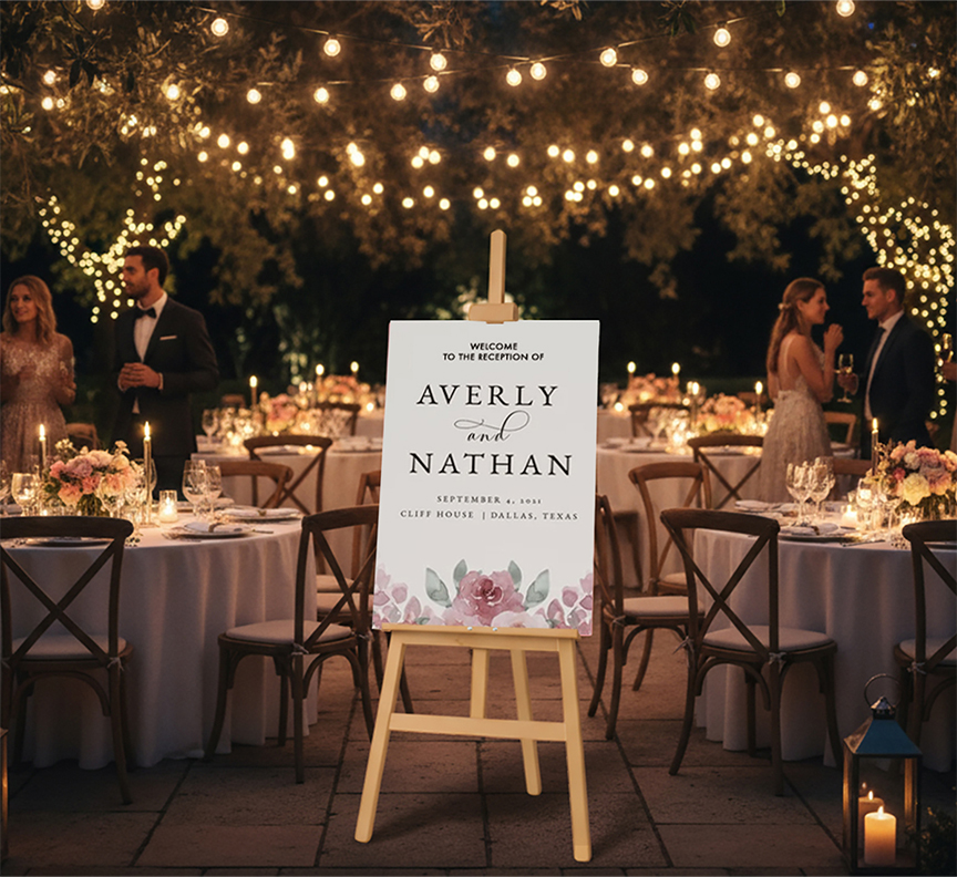 Reception Board Holder With Printed Board